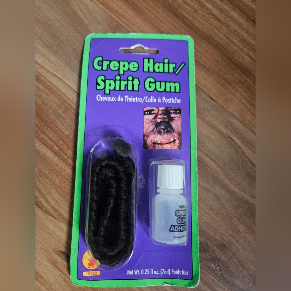 Crepe Hair and Spirit Gum Adhesive Kit - Black